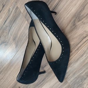 Ann Taylor perforated suede pumps